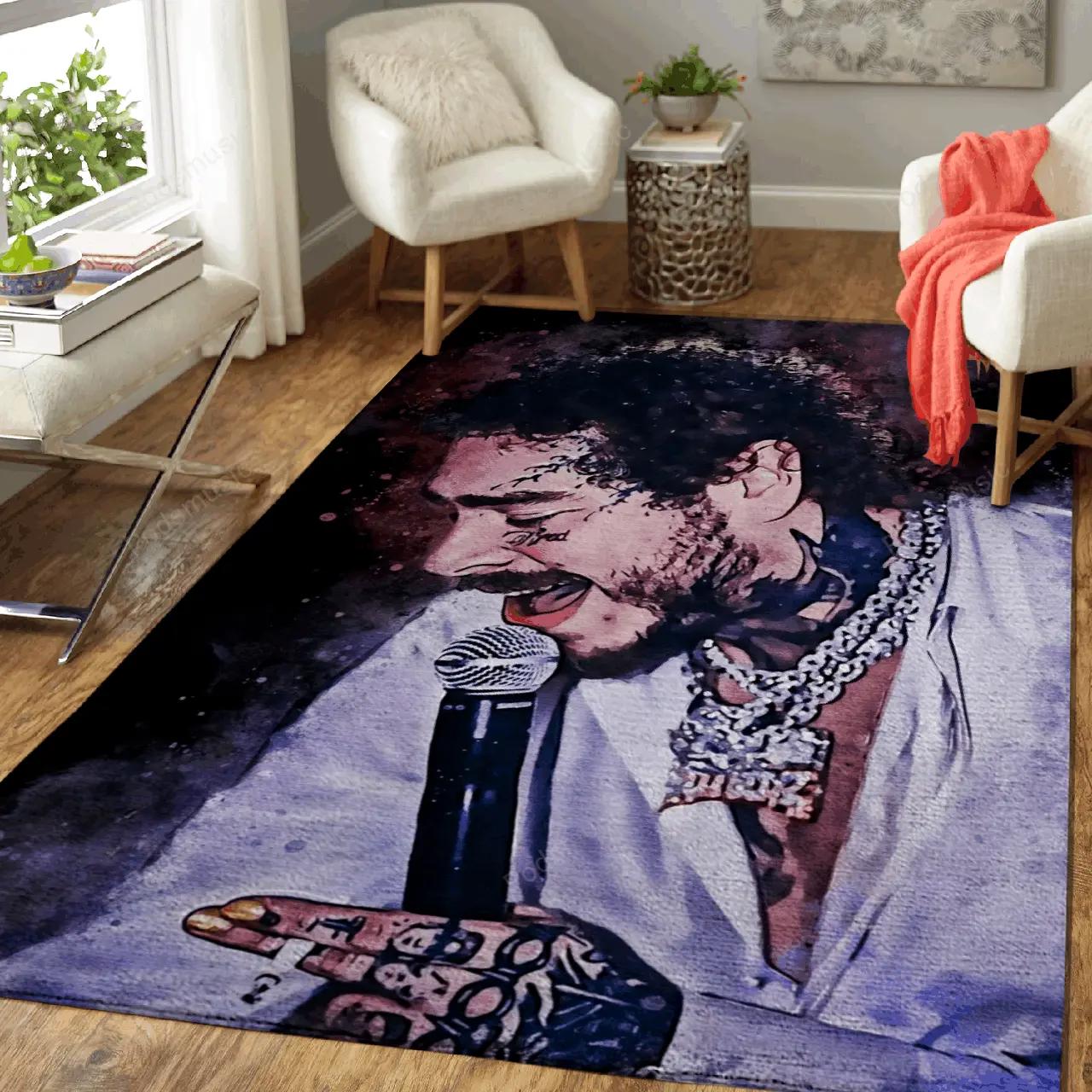 Post malone rapper music world art for fans area rug living room carpet rug regtangle carpet floor decor home decor Rectangle Rug