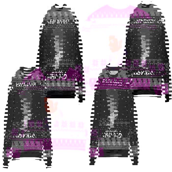 Prince dearly beloved merry christmas ugly christmas sweater ? black purple Christmas Ugly Sweater