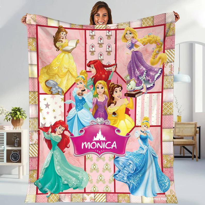 Princess blanket princesses fleece blanket fairy tale princess themed party movie quilt christmas gifts Quilt Blanket