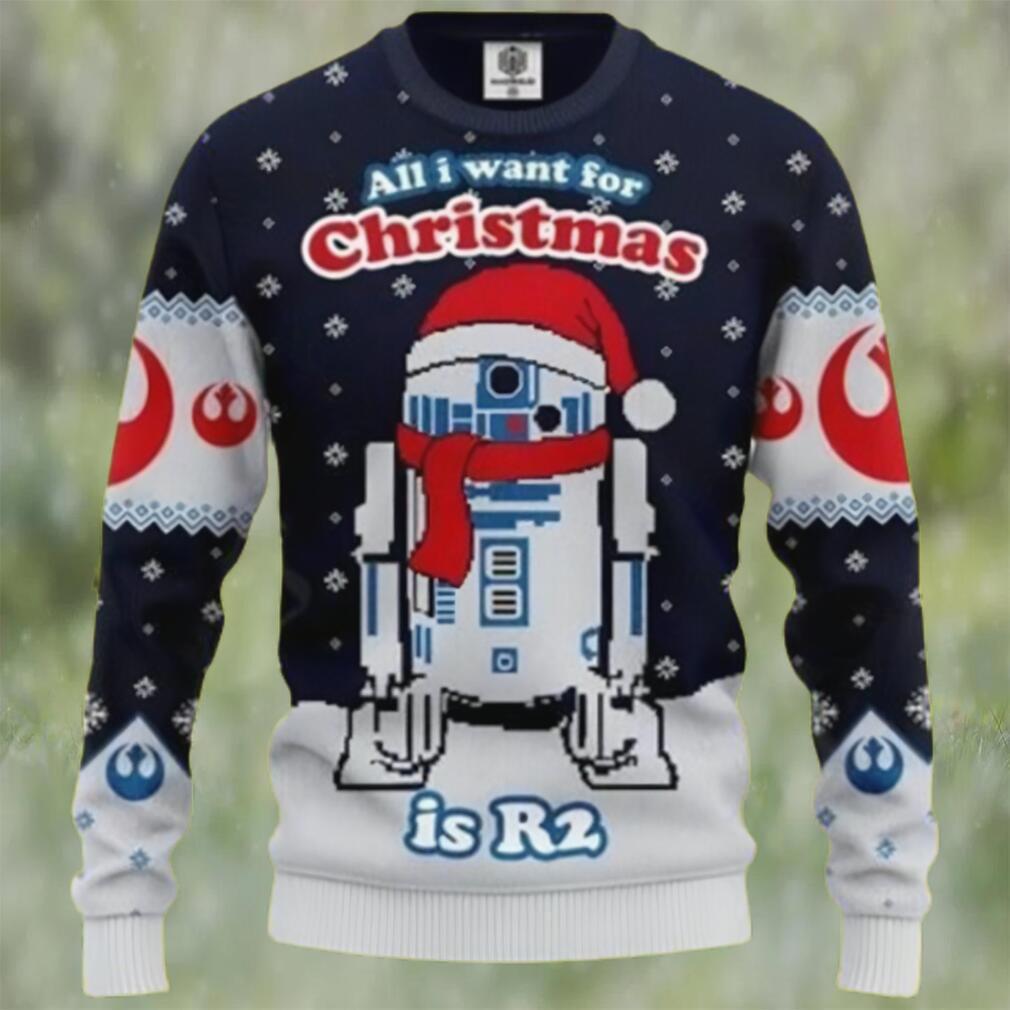 R2 all i want for christmas star wars ugly christmas sweater xmas Christmas Ugly Sweater