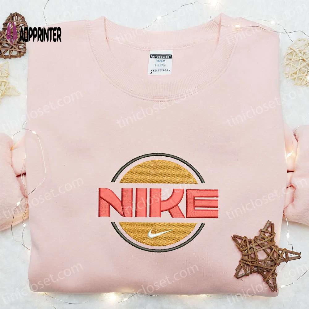 Retro nike logo embroidered shirt & hoodie: best gift idea Embroidered Shirt