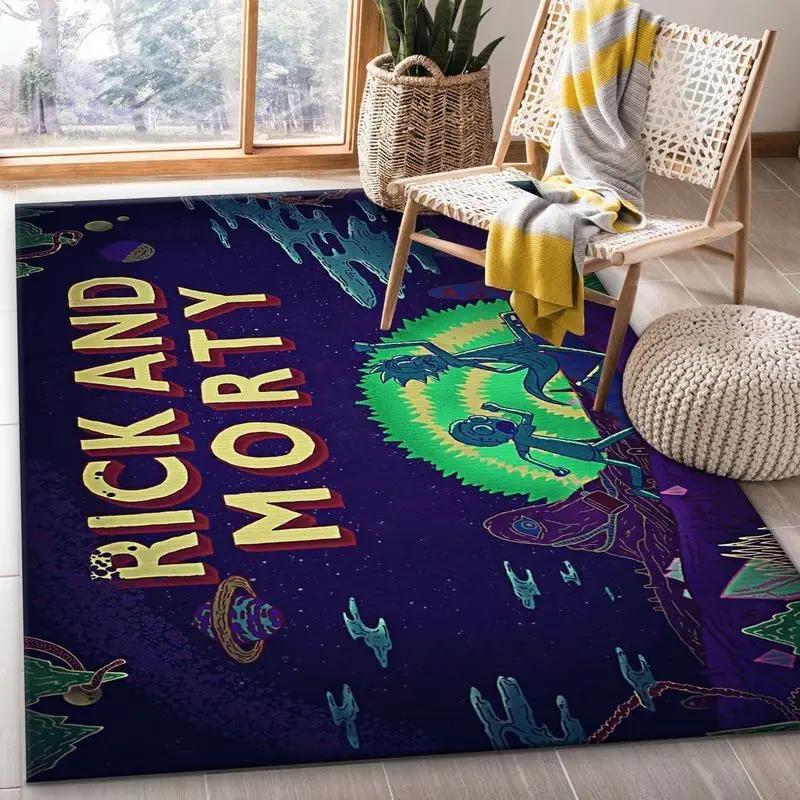 Rick and morty 86 area rug living room and bed room rug rug regtangle carpet floor decor home decor Rectangle Rug