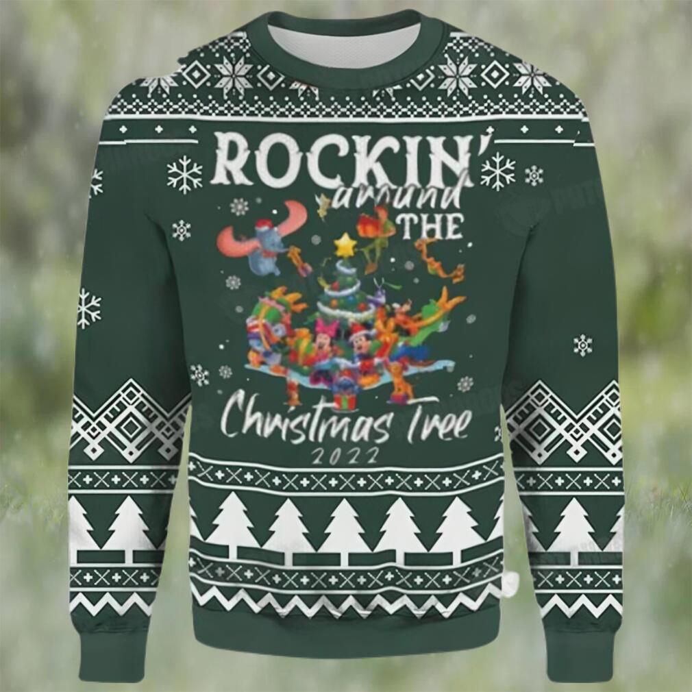Rockin around the christmas tree mickey ugly xmas sweater gift for disney fan Christmas Ugly Sweater