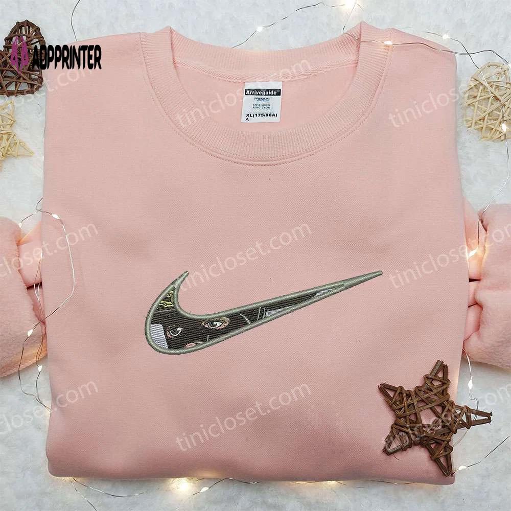 Roronoa zoro x nike swoosh hoodie & embroidered shirts: one piece & nike inspired apparel Embroidered Shirt