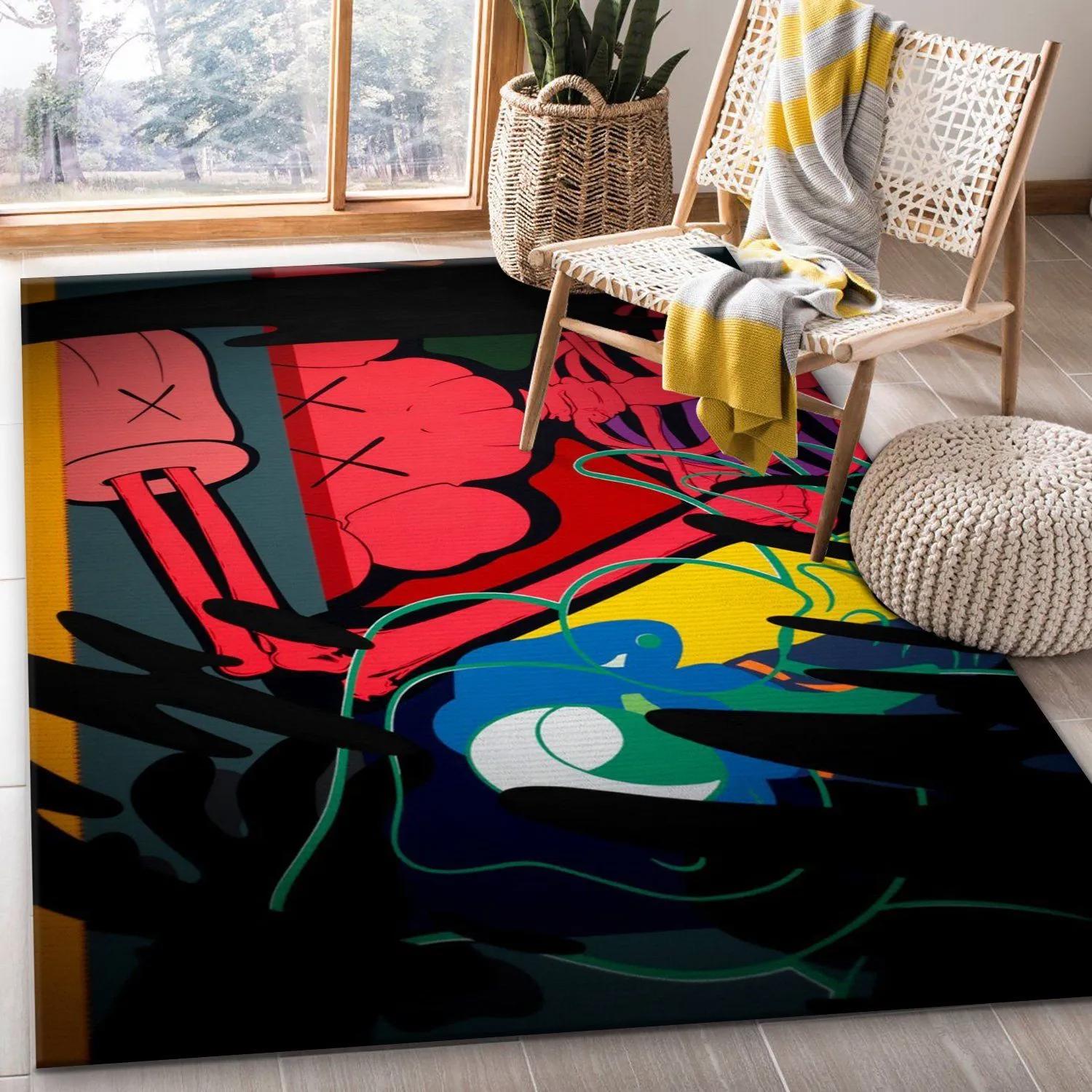 Rugs in living room and bedroom - Kaws area rug for christmas living room rug family gift us decor Rectangle Rug