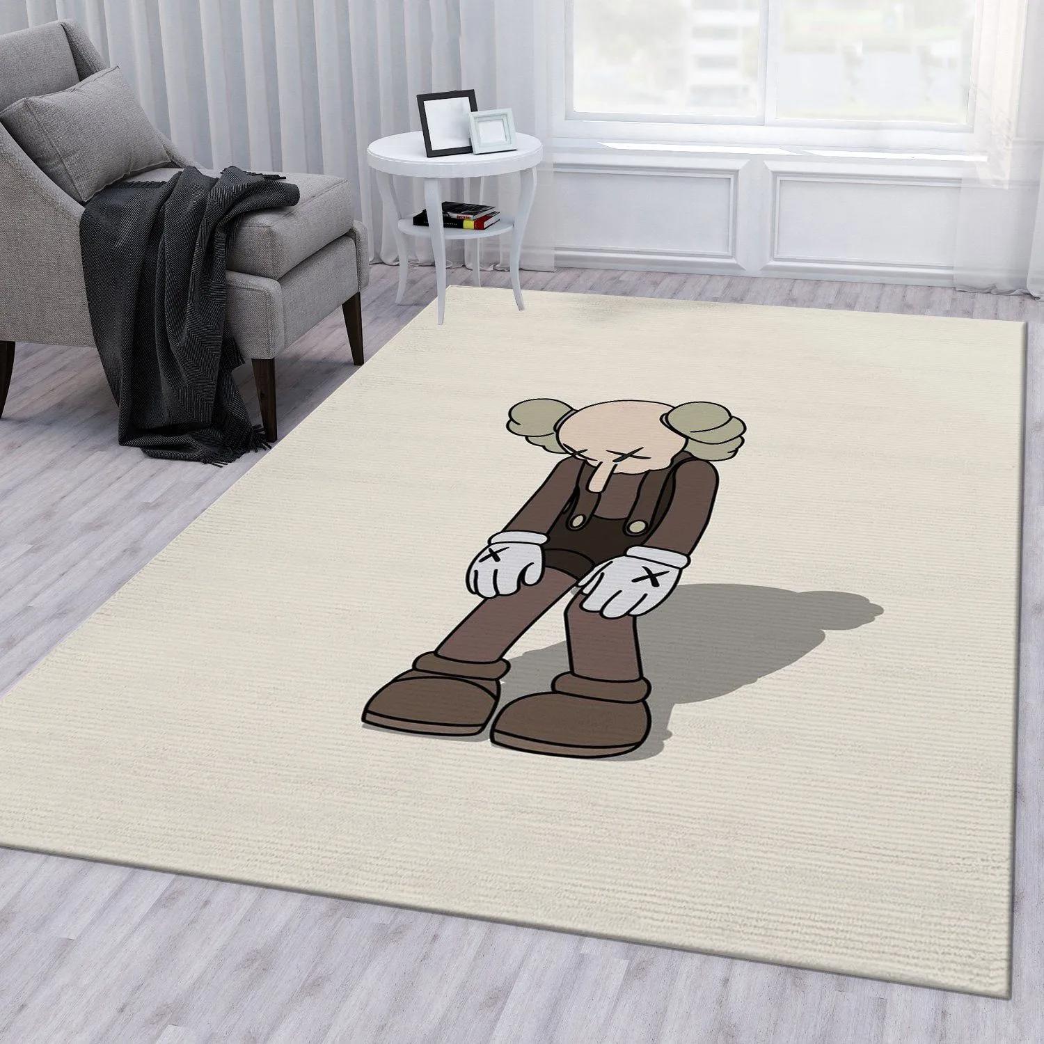 Rugs in living room and bedroom - Kaws small lie figure area rug for christmas bedroom rug floor decor home decorations Rectangle Rug