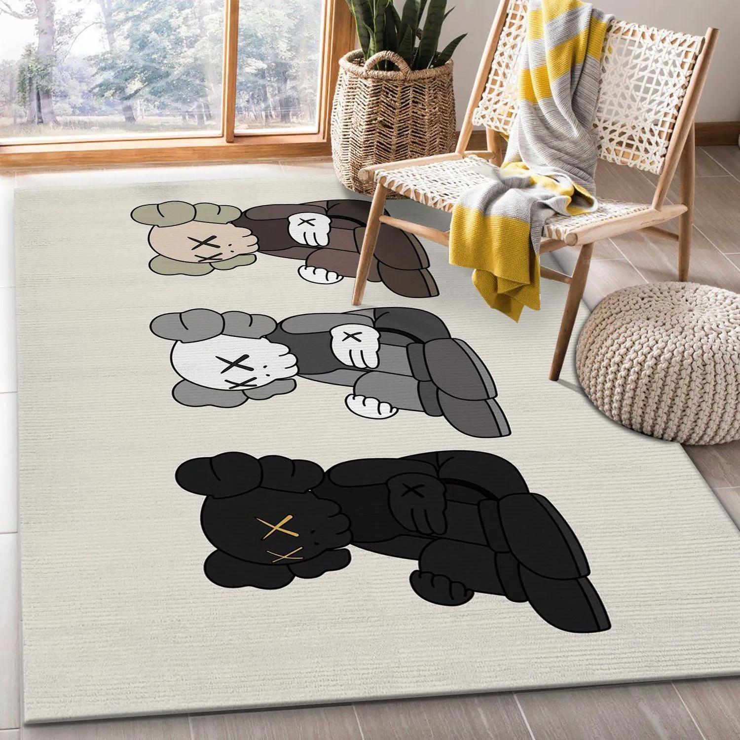 Rugs in living room and bedroom - Sitting kaws figurines area rug living room rug family gift us decor Rectangle Rug
