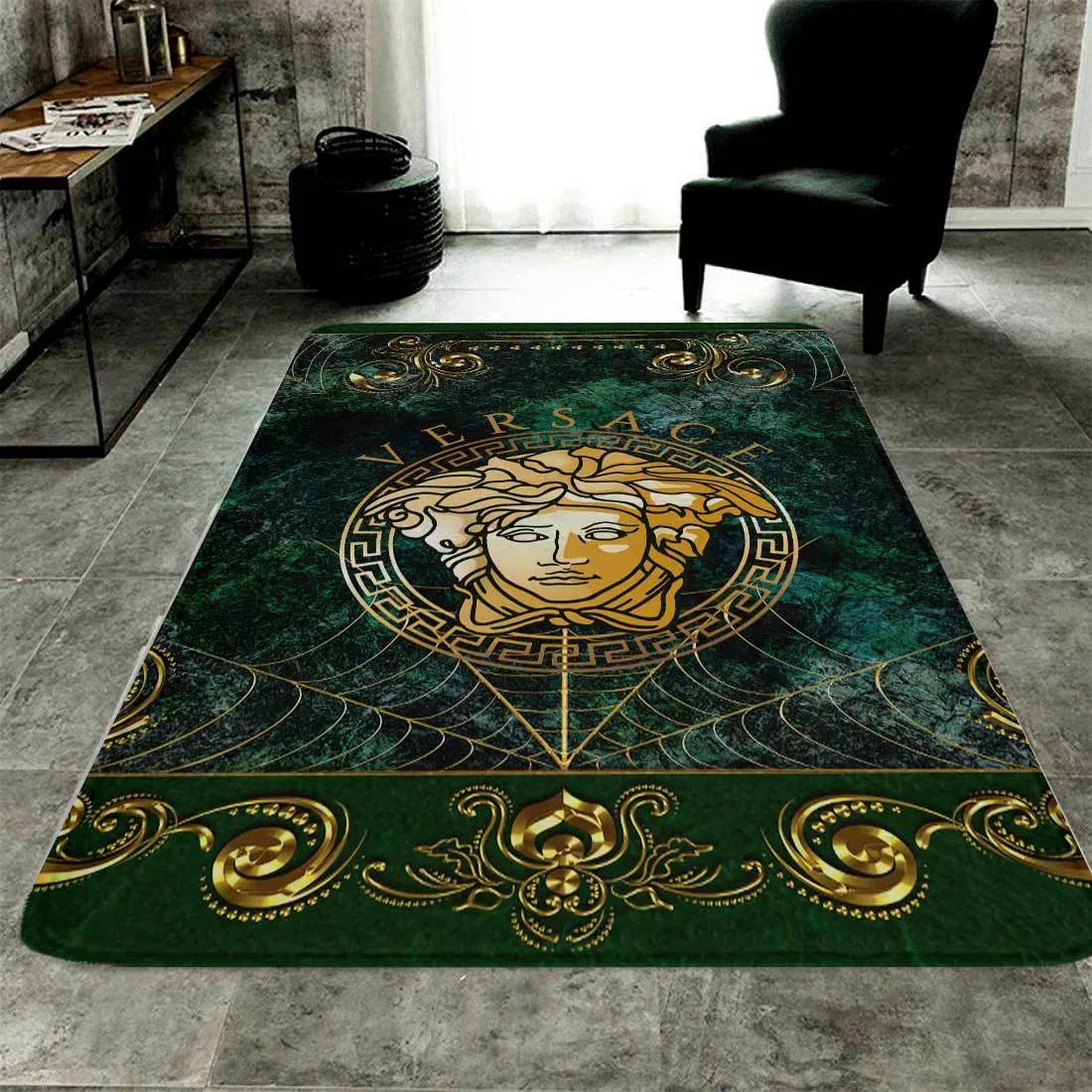 Rugs in living room and bedroom - Versace medusa luxury fashion luxury brand premium rug carpet for living room home decoration Rectangle Rug