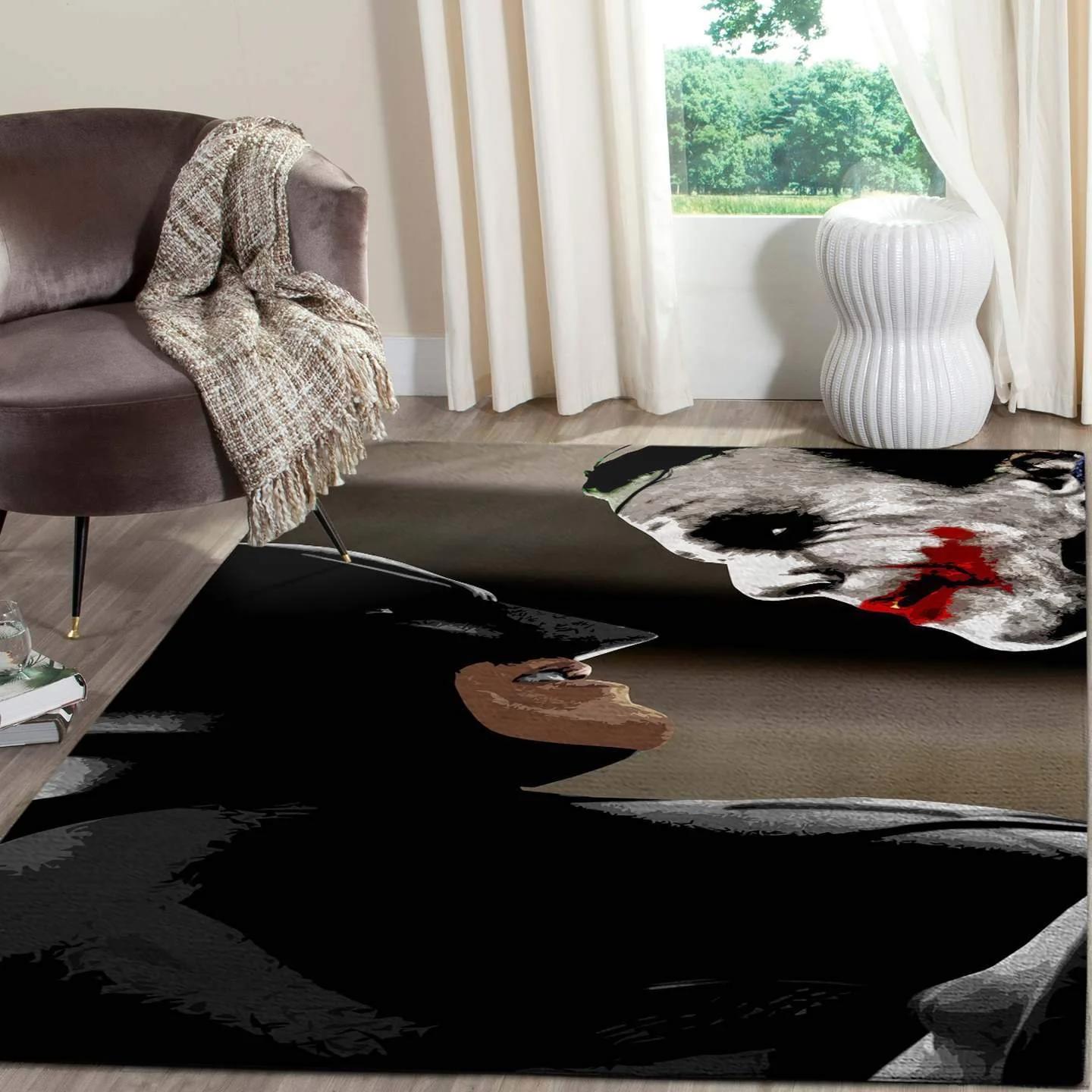 Rugs in living room and bedroom bat-man vs joker area rugs hero movies living room carpet christmas floor decor Rectangle Rug
