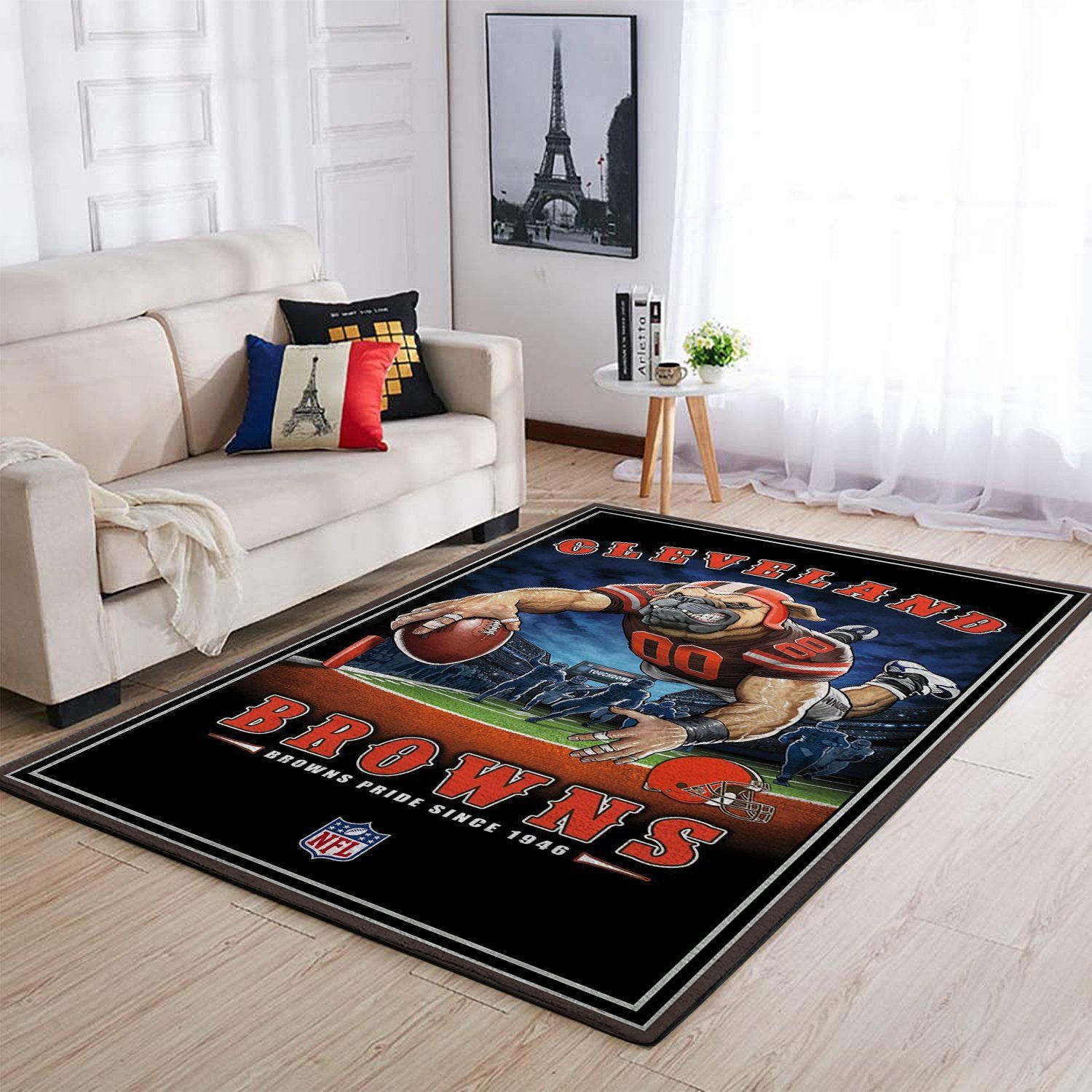 Rugs in living room and bedroom cleveland browns Rectangle Rug