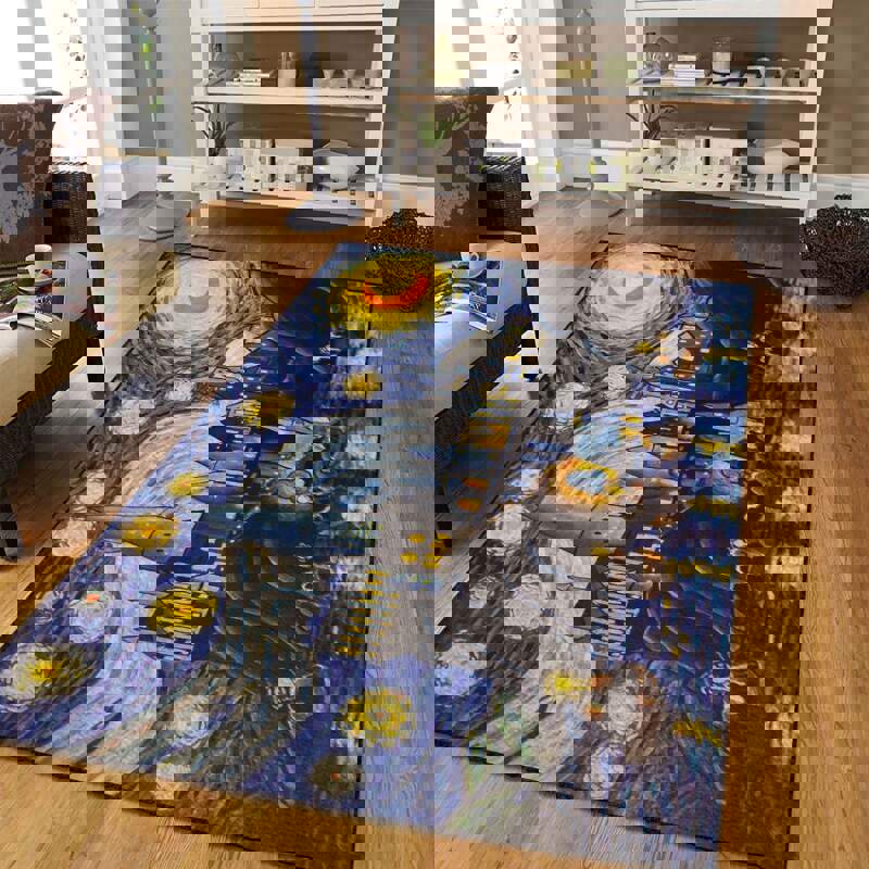 Rugs in living room and bedroom harry potter hogwarts starry night Rectangle Rug