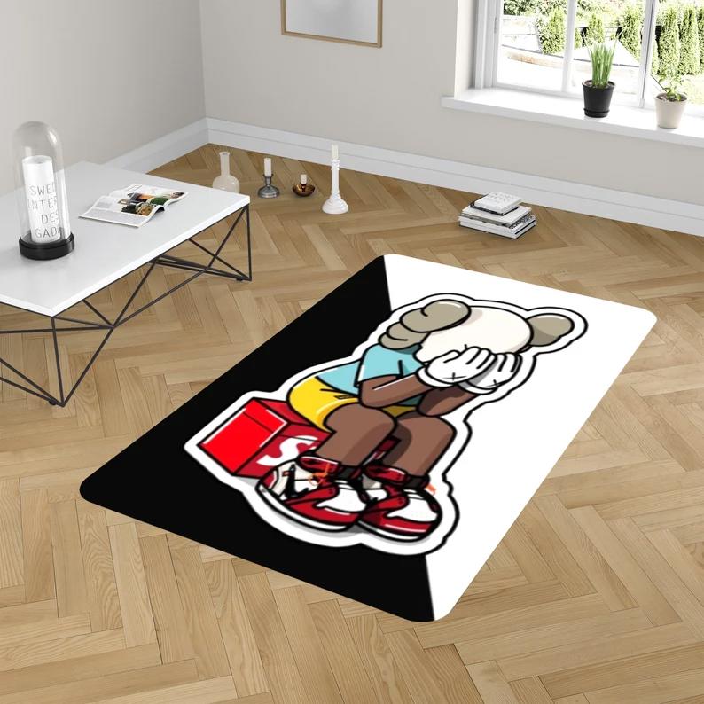 Rugs in living room and bedroom hypebeast rug - sneakerhead rug - elite rug- shoes rug- street style rug- living room rug- boy room decor rug- sneaker area rug- sport rug Rectangle Rug