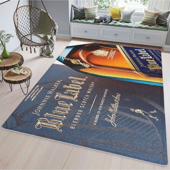 Rugs in living room and bedroom johnnie walker blue label blended scotch whisky area rug Rectangle Rug