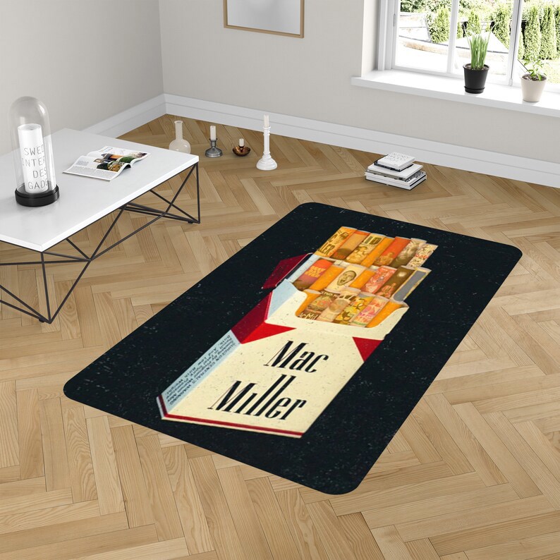 Rugs in living room and bedroom macmiller limited edition rug - macmiller rug - rapper rug- macmiller area rug- teenager room decor- macmiller fan gift- macmiller rug Rectangle Rug