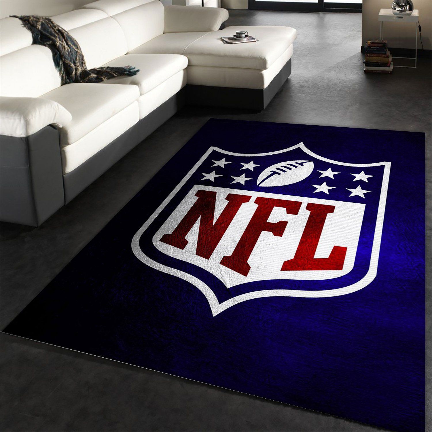 Rugs in living room and bedroom nfl blue nfl area rug carpet- living room rug- floor decor home decor Rectangle Rug