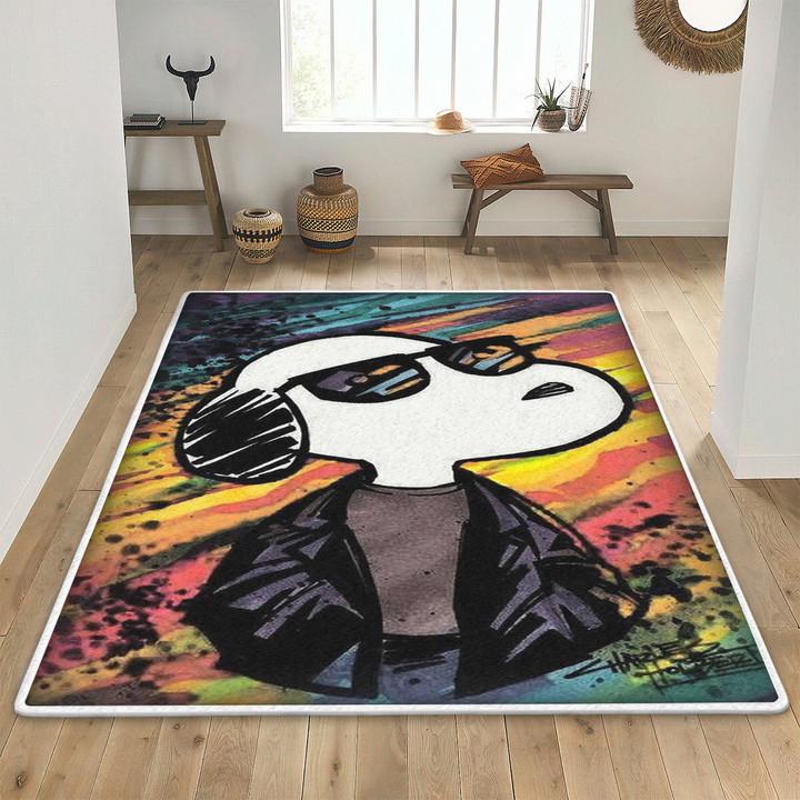 Rugs in living room and bedroom snoopy aka joe cool tie-dye premium rectangle rug Rectangle Rug