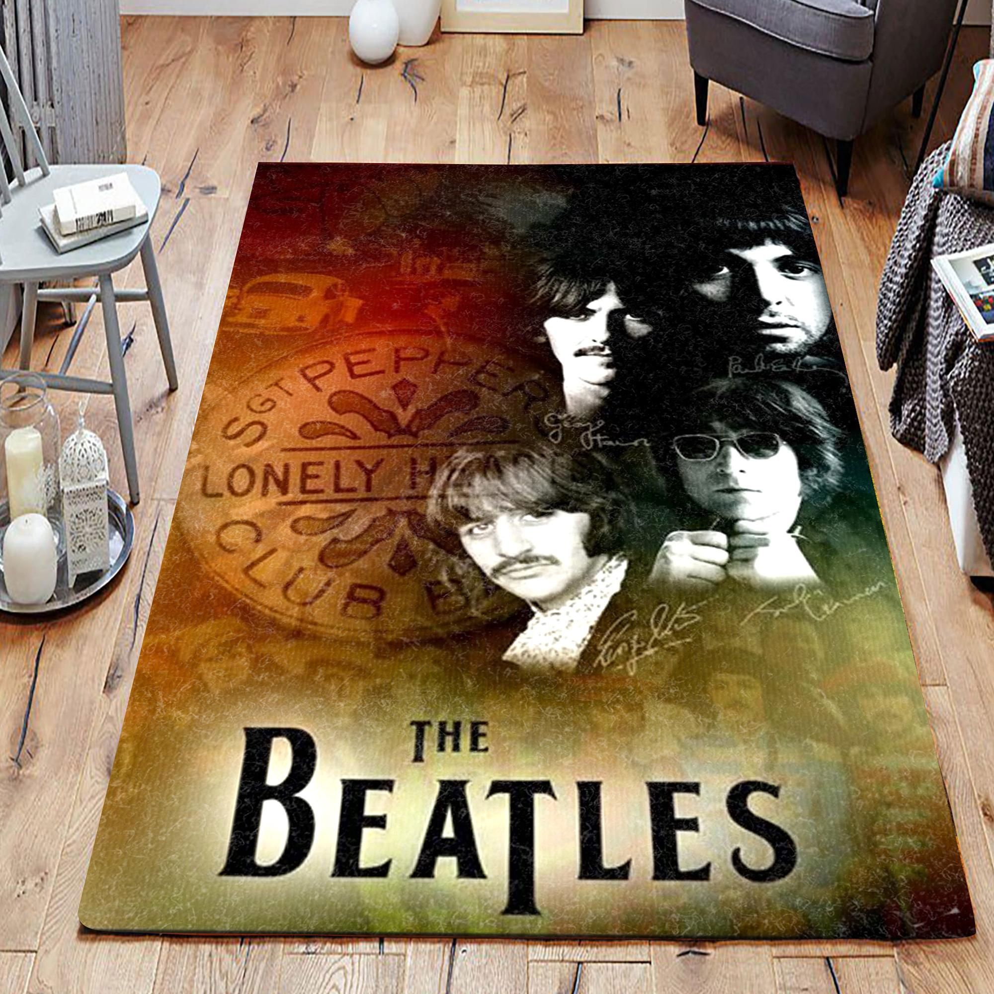 Rugs in living room and bedroom the sgt peppers lonely hearts club band vintage living room area rug for christmas family gift us decor Rectangle Rug
