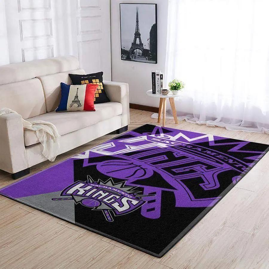 Sacramento kings area rug living room rug home decor nba team logo 2004047 1 Rectangle Rug