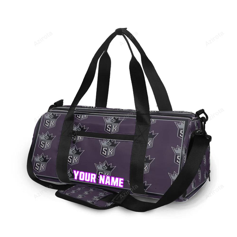 Sacramento kings emblem pattern personalized name travel bag gym bag 2296 Travel Bag