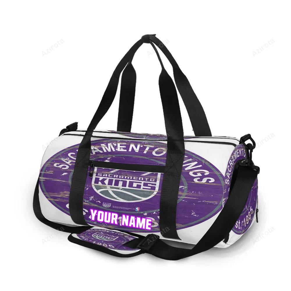 Sacramento kings emblem vintage personalized name travel bag gym bag 2247 Travel Bag