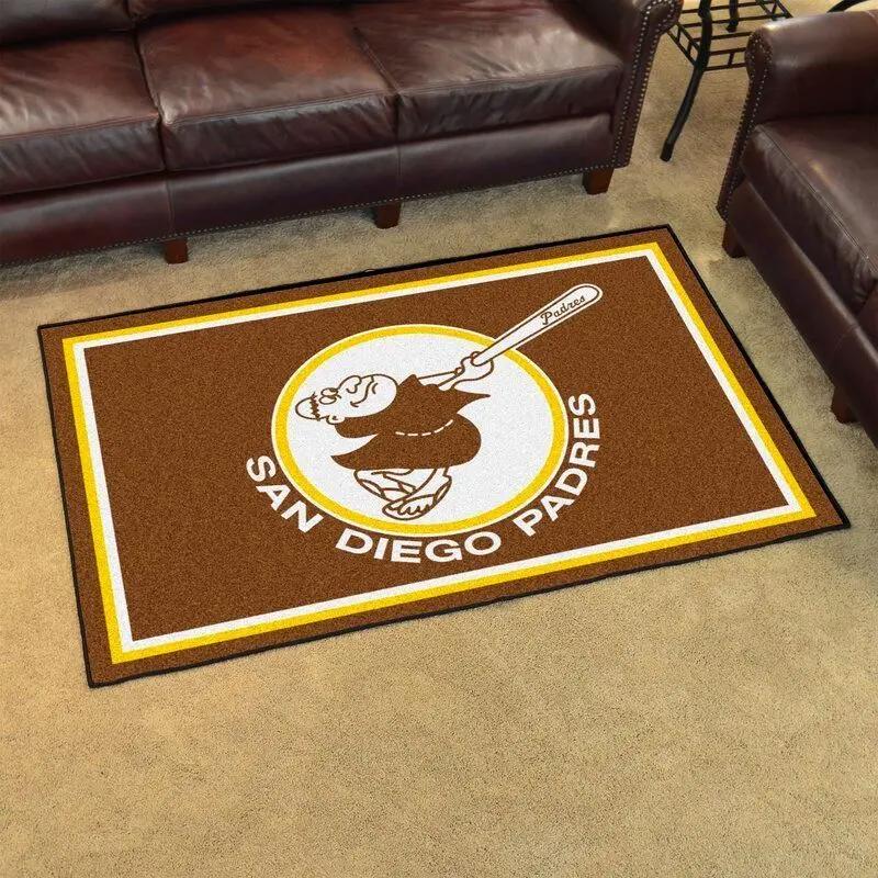 San diego padres area rug mlb baseball team logo carpet living room rugs 7 Rectangle Rug