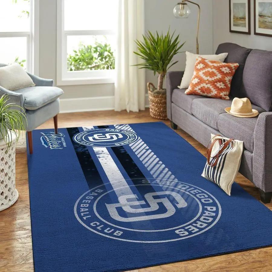 San diego padres area rug mlb baseball team logo carpet living room rugs v5571 Rectangle Rug