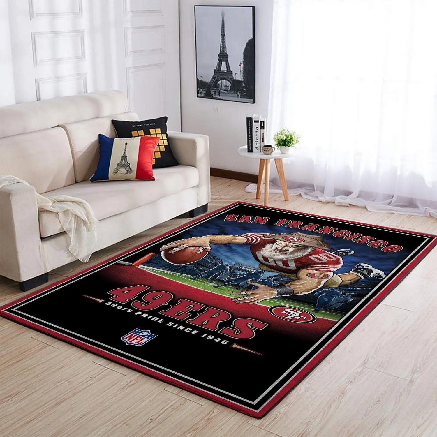 San francisco 49ers nfl team pride living room carpet rug regtangle carpet Rectangle Rug