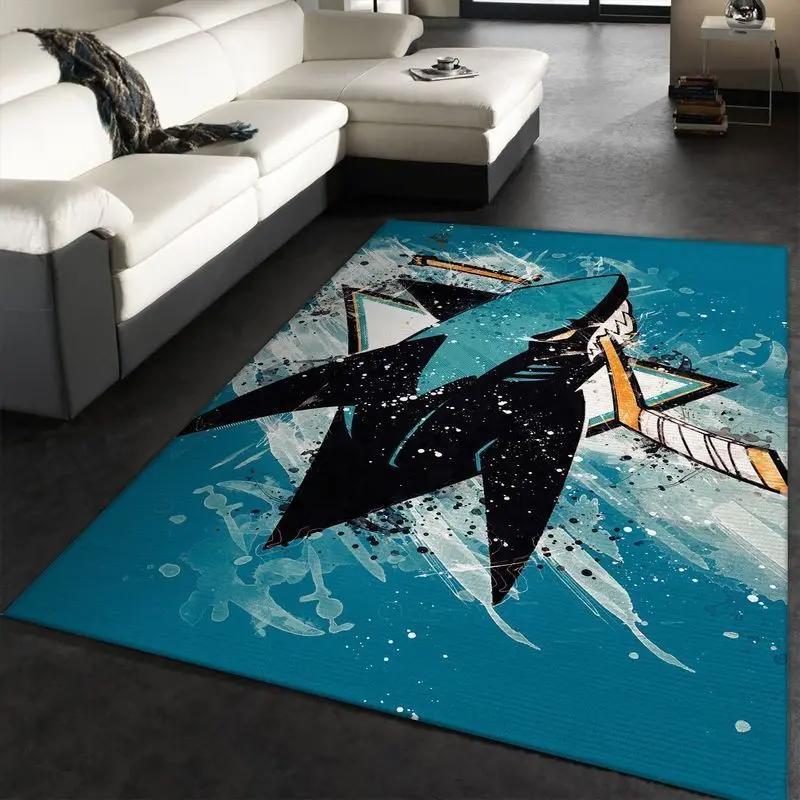 San jose sharks nhl 2 area rug living room and bed room rug rug regtangle carpet Rectangle Rug