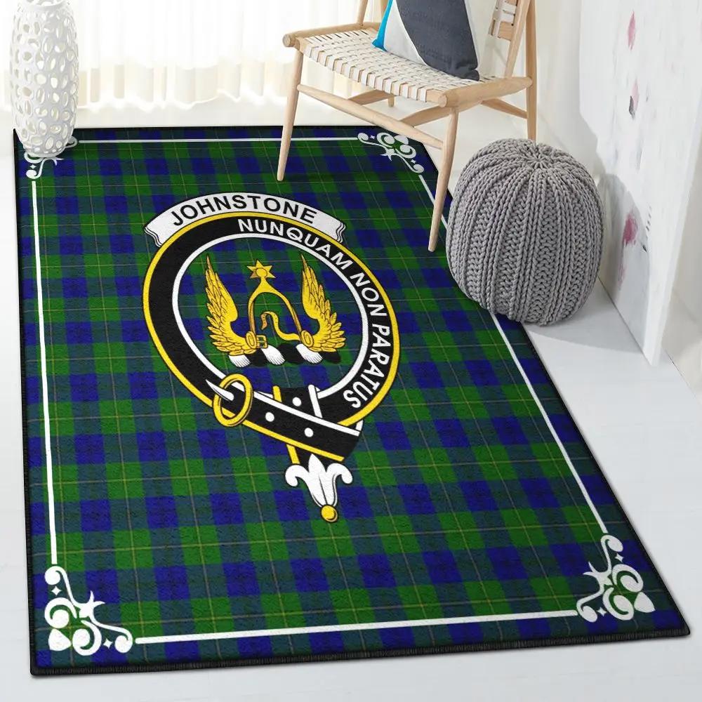 Scottish gift area rugs, johnstone clan badge tartan rug Rectangle Rug