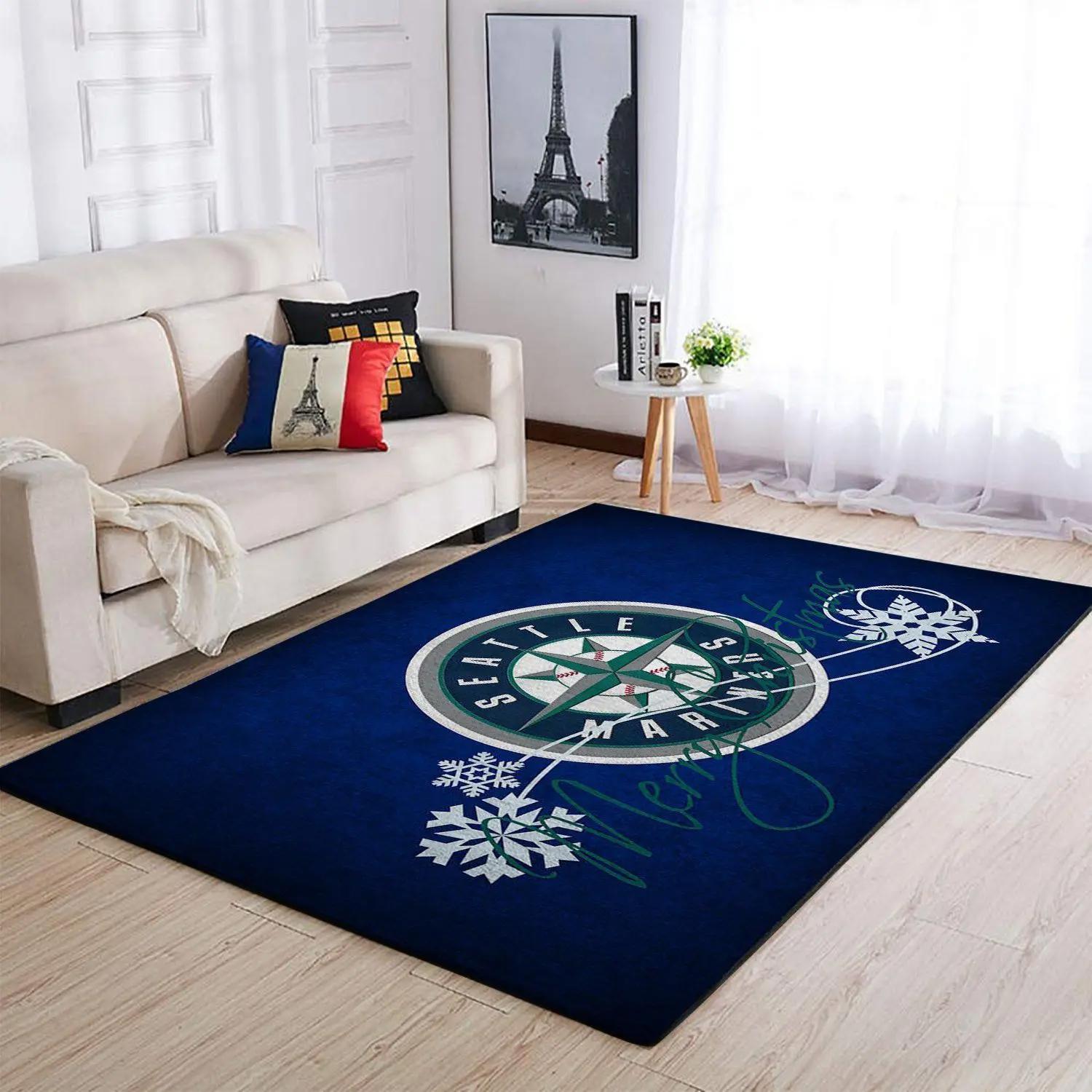 Seattle mariners area rug mlb baseball team logo living room rugs home decor 2 Rectangle Rug