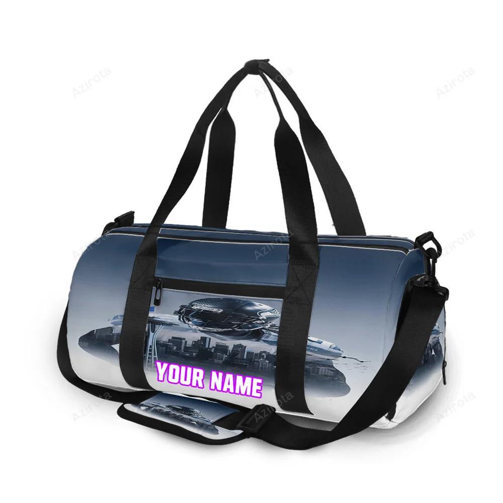 Seattle seahawks marshawn lynch1 personalized name travel bag gym bag 769 Travel Bag