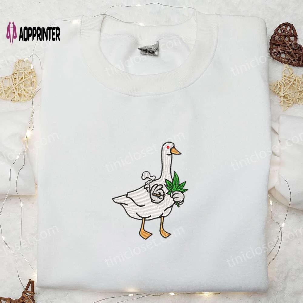 Silly goose animal & funny embroidered shirt – playful designs for a unique style Embroidered Shirt