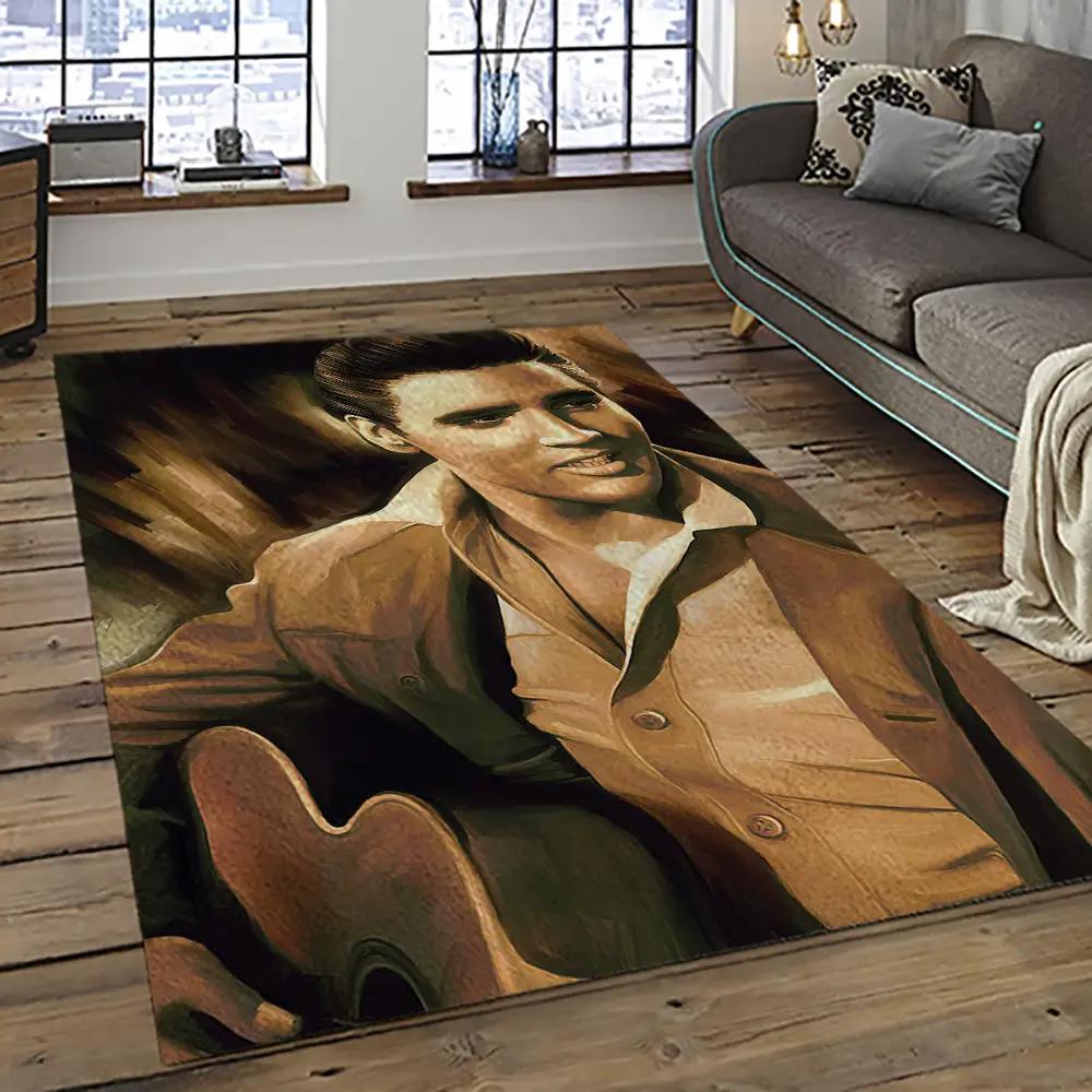 Singer elvis presley music carpet rectangle area rug for living room bedroom decor ep34 Rectangle Rug