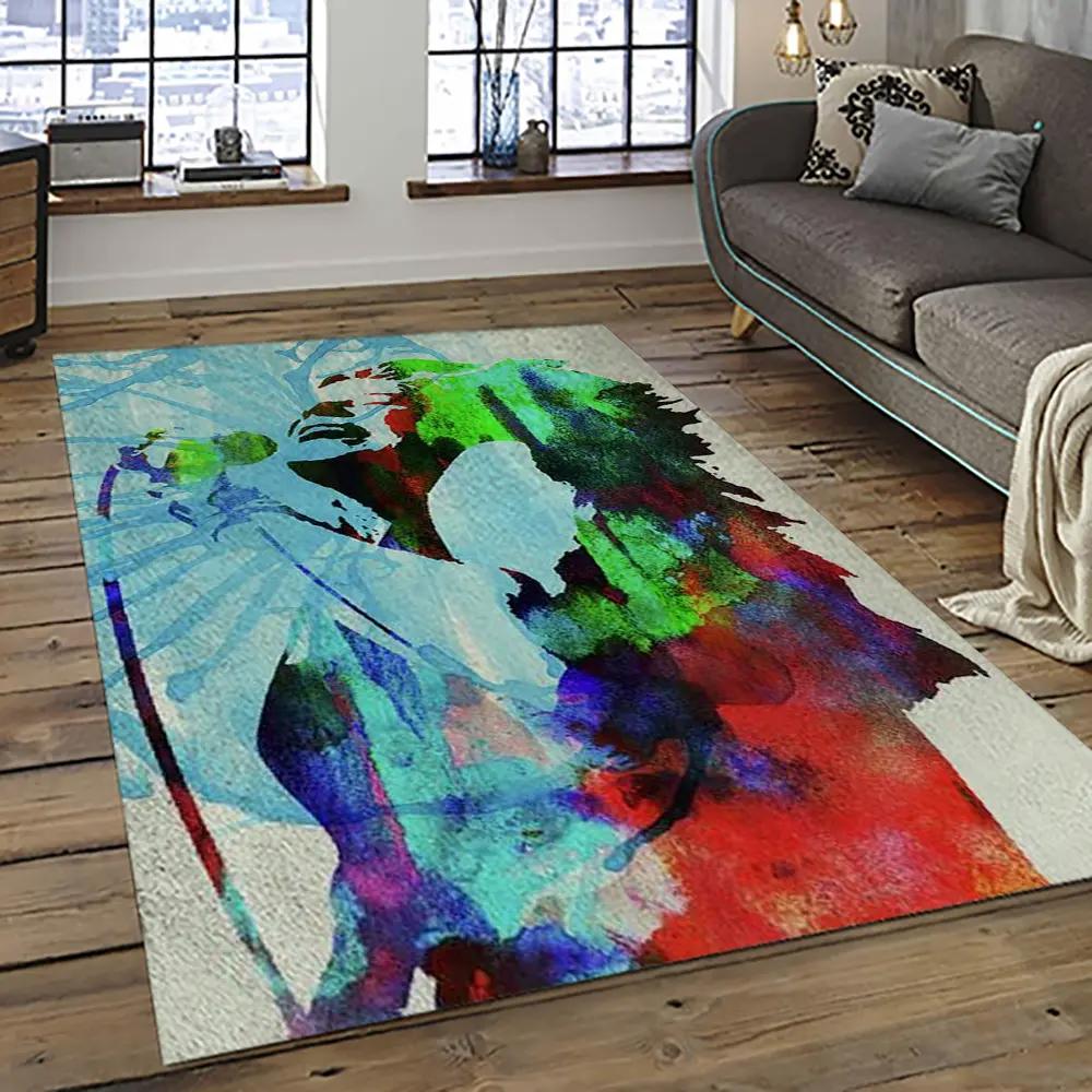 Singer janis joplin music carpet rectangle area rug for living room bedroom decor jj24 Rectangle Rug