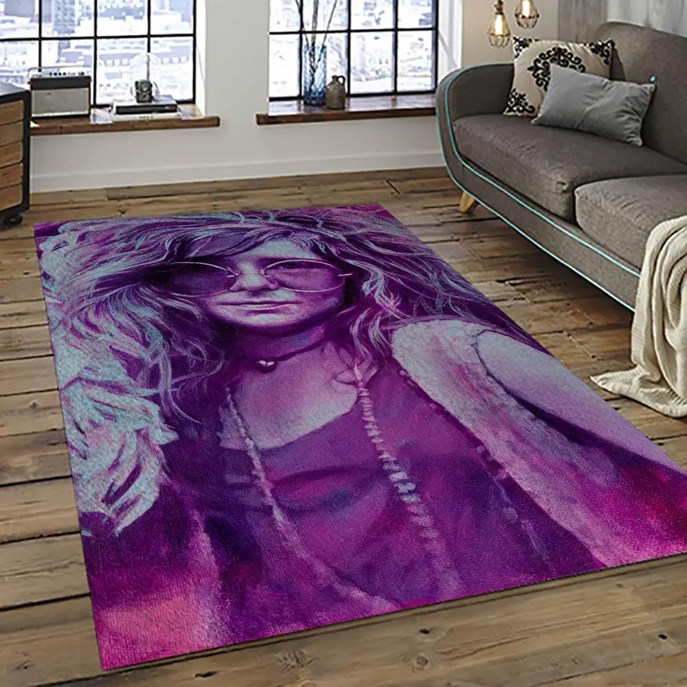 Singer janis joplin music carpet rectangle area rug for living room bedroom decor jj30 Rectangle Rug
