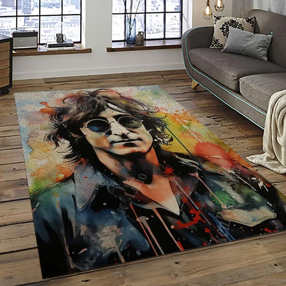Singer john lennon music carpet rectangle area rug for living room bedroom decor jl04 Rectangle Rug