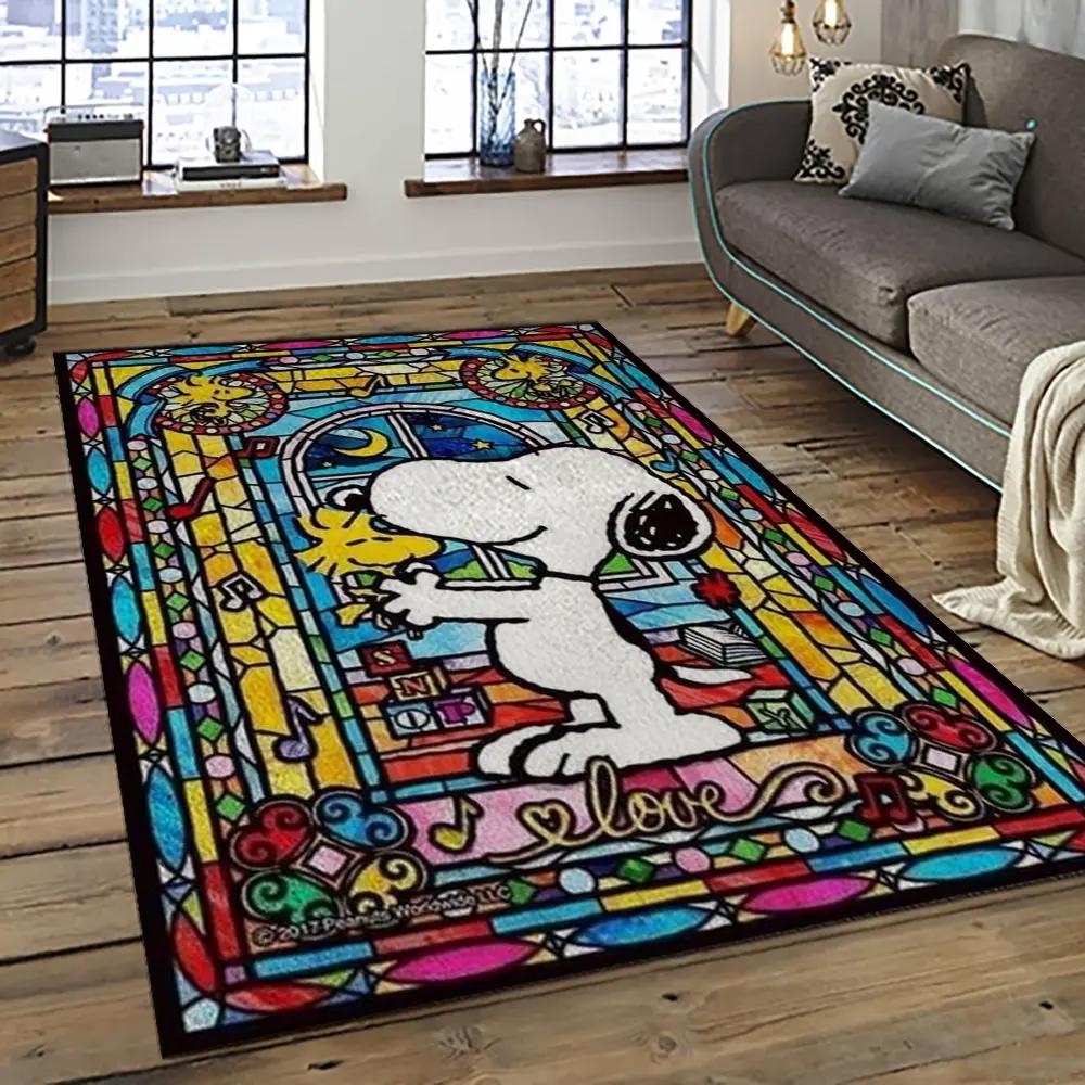 Snoopy cartoon movie carpet rectangle area rug for living room bedroom decor snp118 Rectangle Rug