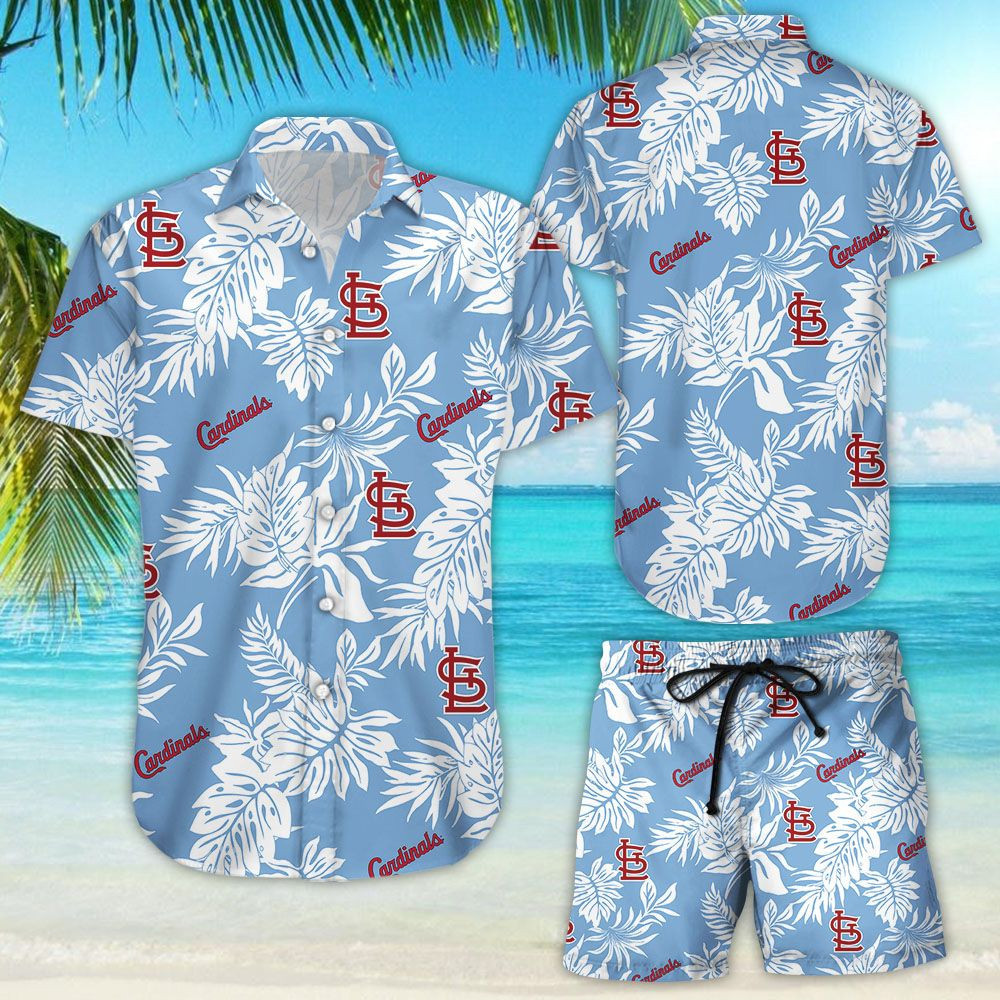 St louis cardinals tropical flower short sleeve hawaiian shirt Hawaii Shirt Shorts & Flip Flops