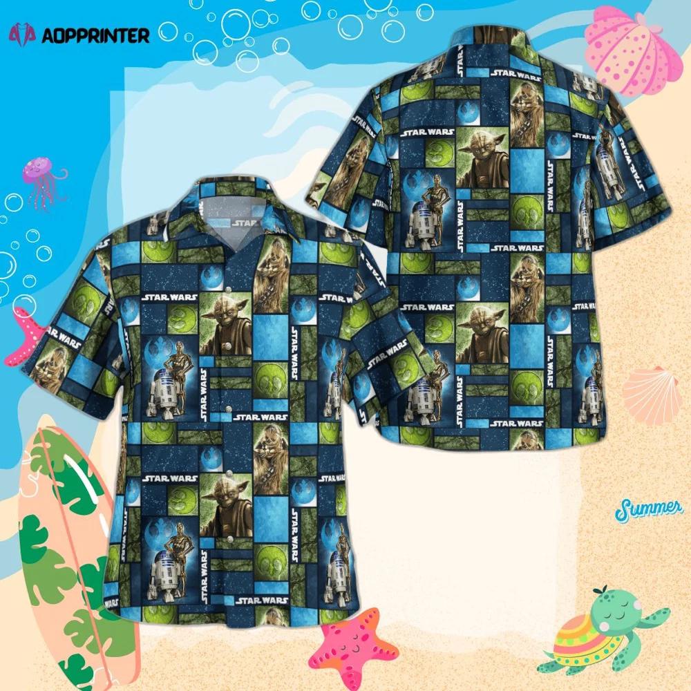 Star wars yoda c3p0 and r2d2 hawaiian shirt summer 2023 hot Hawaii Shirt