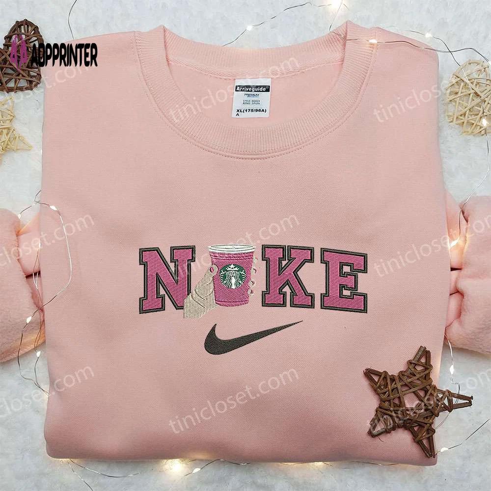 Starbucks x nike embroidered sweatshirt & shirt: favorite drink inspired apparel Embroidered Shirt