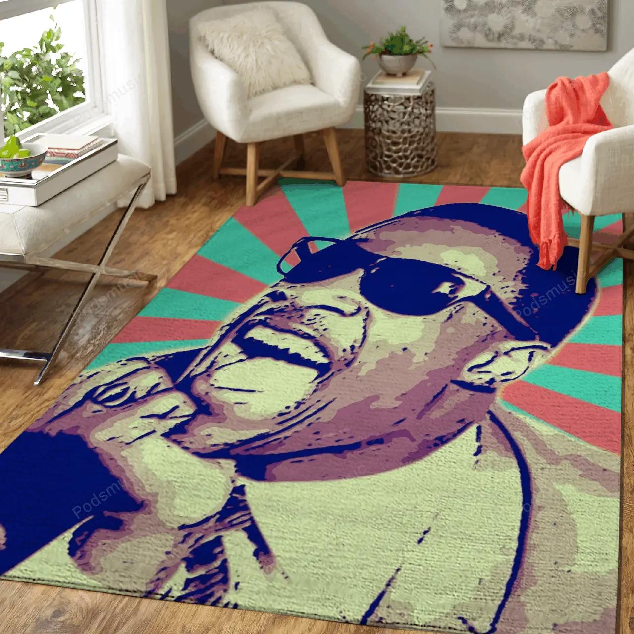 Stevie wonder retro retro music art for fans area rug living room carpet rug regtangle carpet floor decor home decor Rectangle Rug