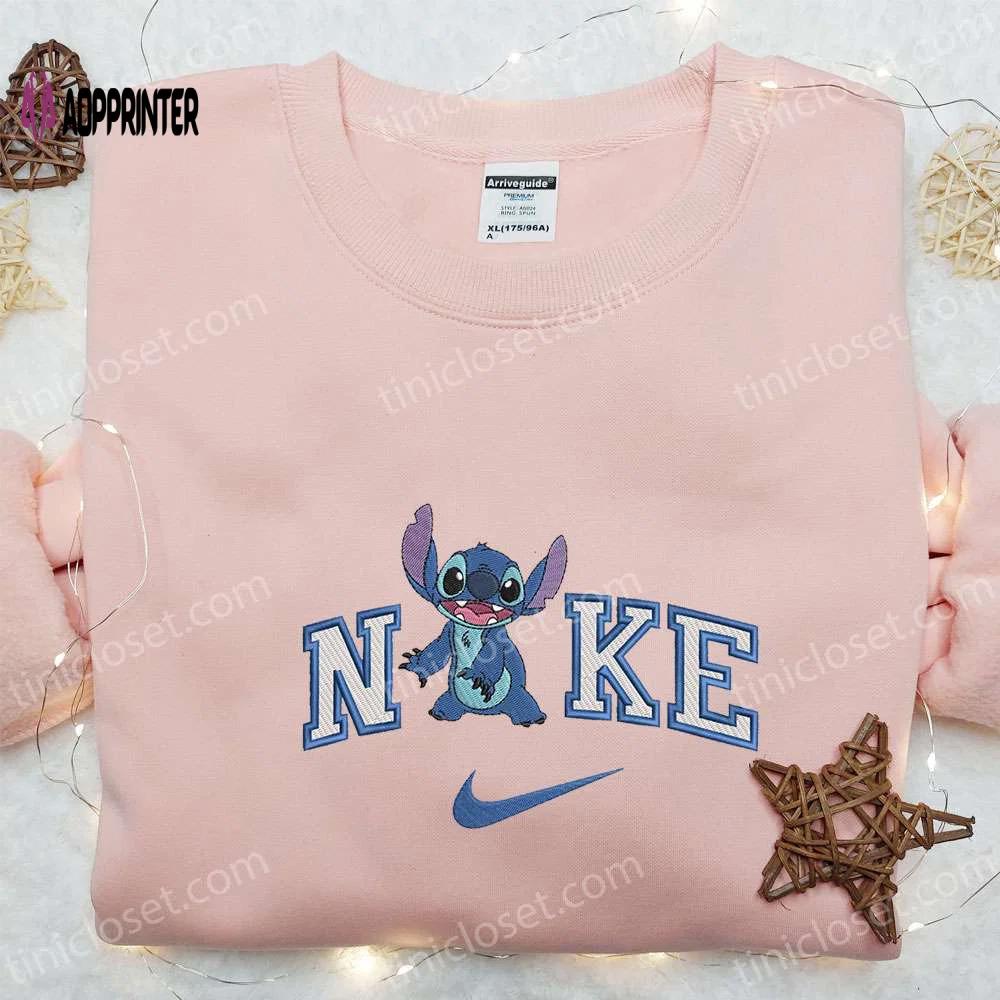 Stitch laughing x nike embroidered sweatshirt – lilo and stitch disney shirt the best gift Embroidered Shirt