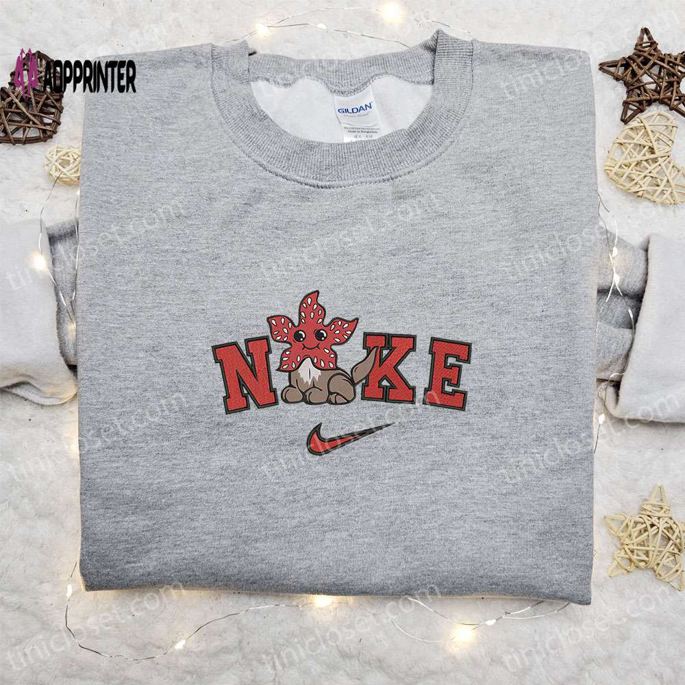 Stranger things x nike embroidered sweatshirt & disney characters shirt – best halloween gift ideas Embroidered Shirt