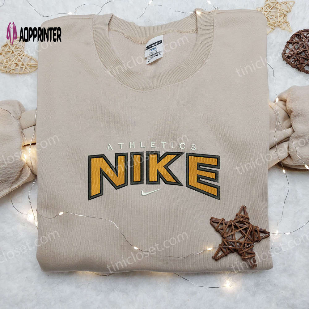 Stylish athletics x nike embroidered shirt: unique nike inspired design Embroidered Shirt