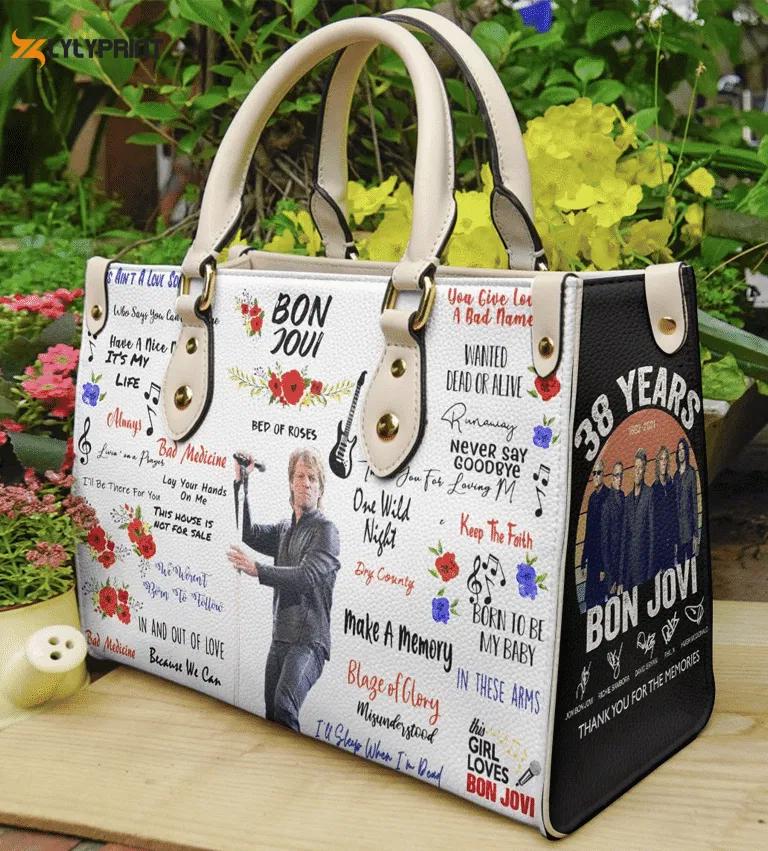 Stylish bon jovi leather handbag: perfect women s day gift 3692 Women Leather Hand Bag