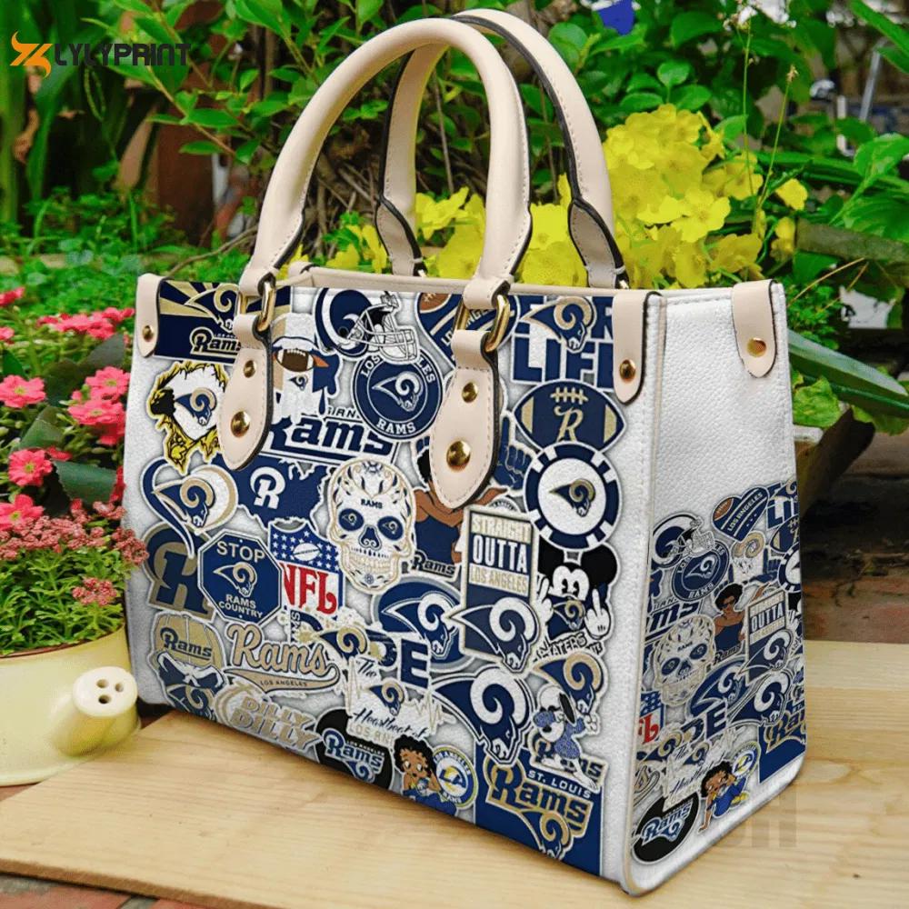 Stylish los angeles rams women s day leather hand bag gift for women’s day gift – perfect for nfl fans! 3675 Women Leather Hand Bag