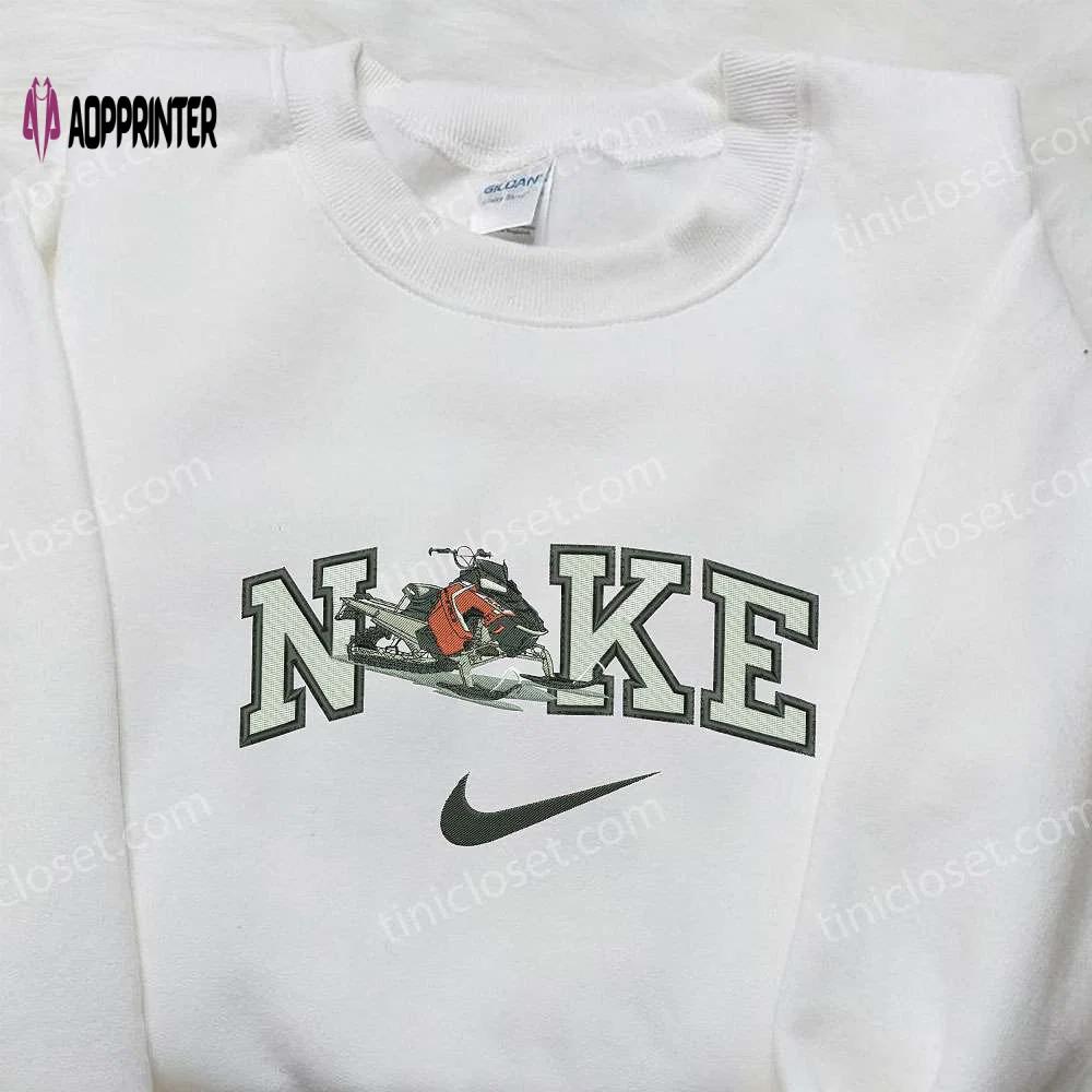 Stylish ski doo x nike embroidered sweatshirt & sport shirt – nike inspired embroidery Embroidered Shirt