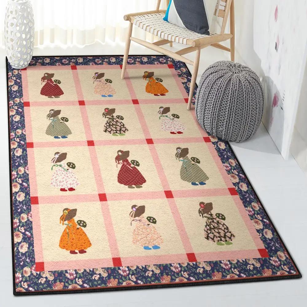 Sunbonnet sue lover indoor outdoor carpet, sunbonnet sue rug Rectangle Rug