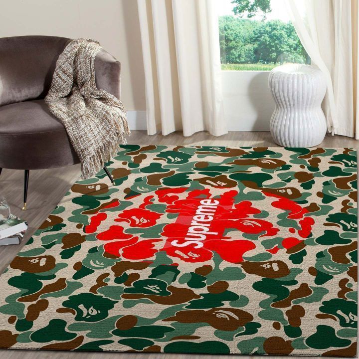 Supreme logo type 672. Upgrade Your Living Room with Luxury Home Decor: Area Carpets, Floor Decor, Door Mats, and Hot Gift Items with style a High-End Fashion Brand Rectangle Rug
