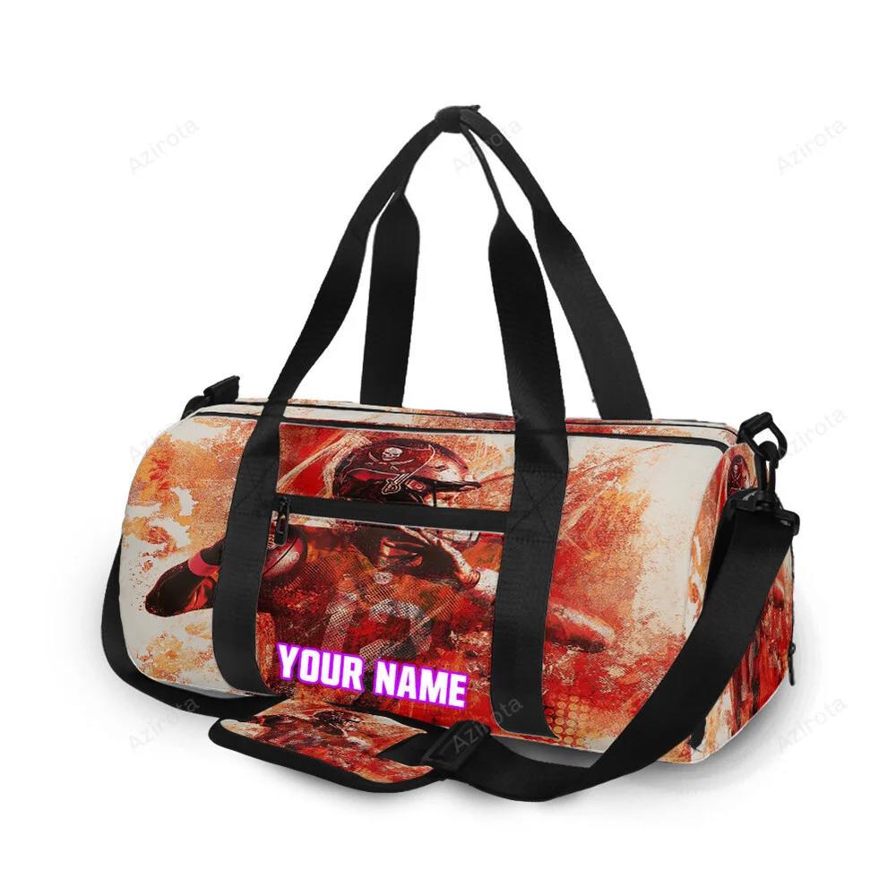 Tampa bay buccaneers tom brady v31 personalized name travel bag gym bag 2549 Travel Bag